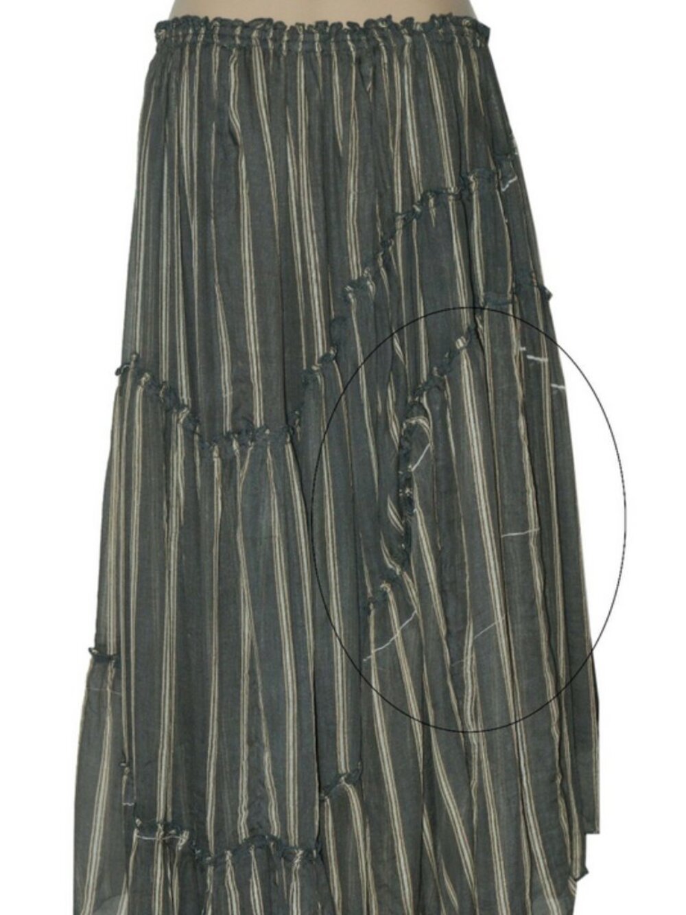 Free People FP One Ember Printed Midi Skirt Stripe Mid-rise Asymmetrical XS - Picture 6 of 7